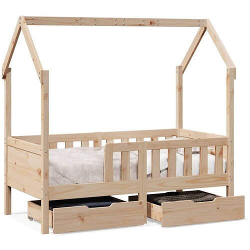 Maison Chic Otroška postelja - Otroški ležaj - Otroški posteljni okvir s predali 70x140 cm trdna borovina, (21698297) Cene