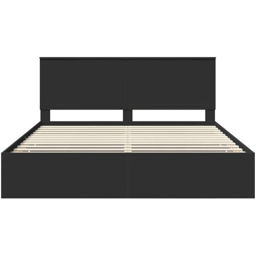  Okvir za krevet Crna 180 x 200 cm Inženjersko Drvo Slike
