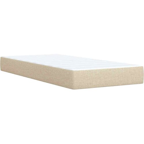  Krevet s oprugama i madracem krem 90 x 190 cm od tkanine Slike