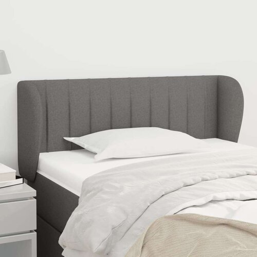  Vzglavje z u&amp;scaron;esi temno sivo 103x23x78/88 cm blago, (20736781) Slike