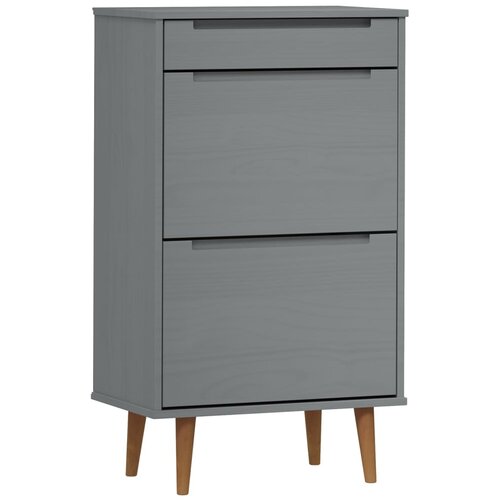 Maison Chic Omarica za obutev - Kopa za čevlje MOLDE siva 59,5x35x103 cm trdna borovina, (21776189) Slike