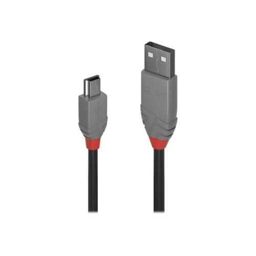 Lindy 36723 USB kabel 2 m USB 2.0 USB A Mini-USB B Črna, Siva Cene