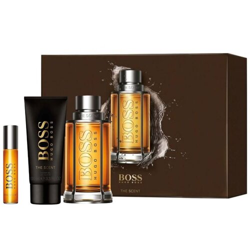 Hugo Boss THE SCENT FOR HIM (M) (EDT 100ML+GEL ZA TU&amp;Scaron;IRANJE 100ML+EDT MINI 10ML) Slike