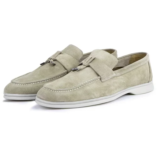 Ducavelli Cerrar Suede Genuine Leather Men's Casual Shoes Loafers Sand Beige.