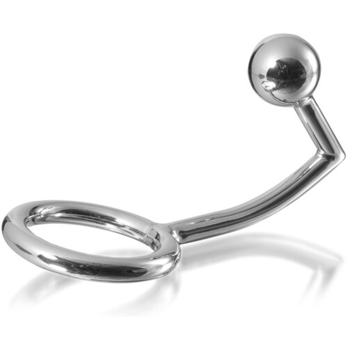 Metal Hard METALHARD COCK RING INTRUDER WITH ANALBEAD 30MM Cene