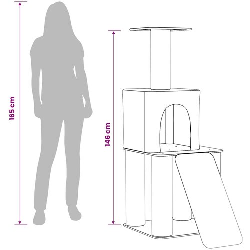  Mačje drvo s sisalnim postoljima za grebanje Tamnosiva 146 cm Slike