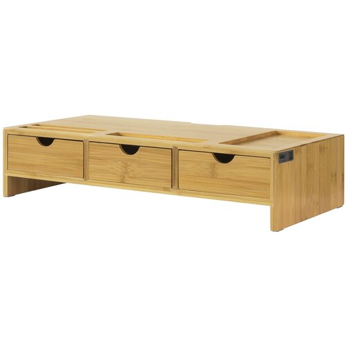 SoBuy stojalo za monitor pisalni organizator s 3 predali v barvi lesa v skandinavskem slogu, (20815124) Cene