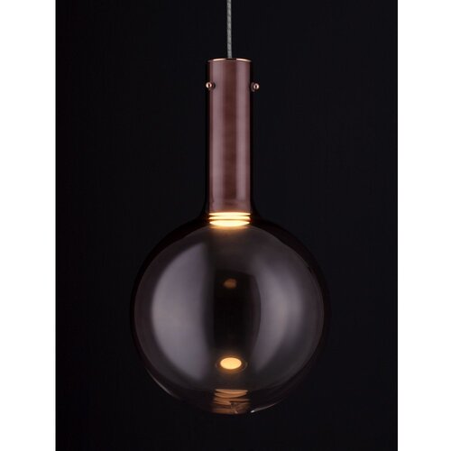 Nova Luce Rjava steklena LED zatemnitvena viseča svetilka &amp;oslash; 25 cm Nostos &amp;ndash; Slike