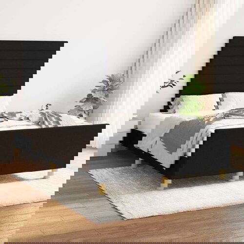  Za krevet s uzglavljem crni 120 x 200 cm od tkanine Cijene