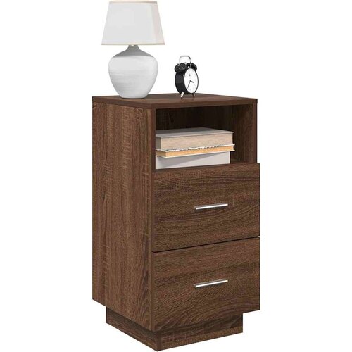 vidaXL Nočne omarice z 2 predaloma 2 kosa rjavi hrast 36x36x68 cm Cene