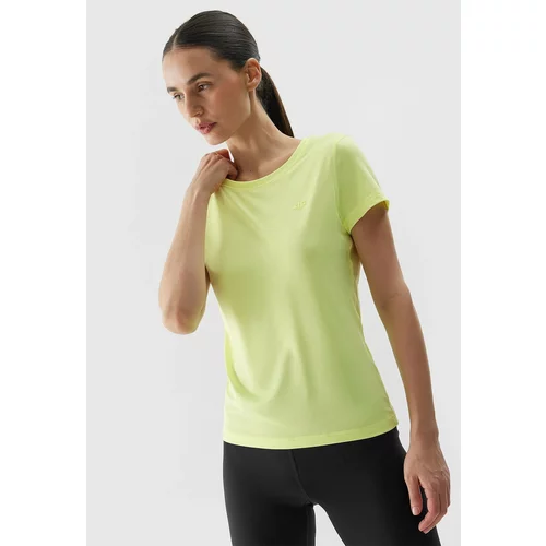 4f Women's Sports T-Shirt made of recycled materials - light yellow