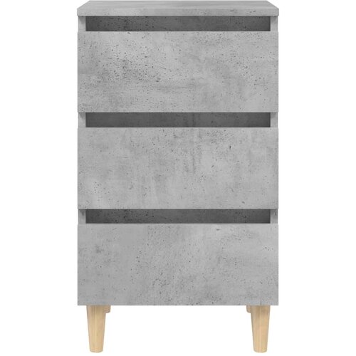  Noćni ormarići s drvenim nogama 2 kom boja betona 40x35x69 cm Slike