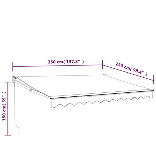  Automatska tenda na uvlačenje krem 3,5 x 2,5 m Slike