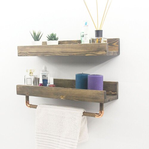 Woody Fashion Aa117 Walnut Wall Shelf Cene