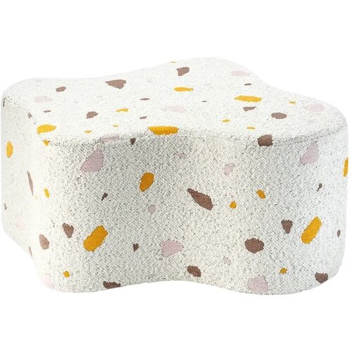 Wigiwama Bijeli dječji tabure od boucl&amp;eacute; tkanine/od &amp;scaron;enila Terrazzo Cloud &amp;ndash; Slike