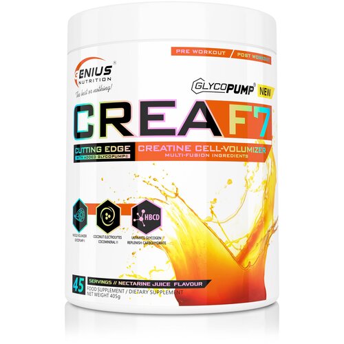 Genius Nutrition Kreatin CreaF7, Nektarina, 405g Slike