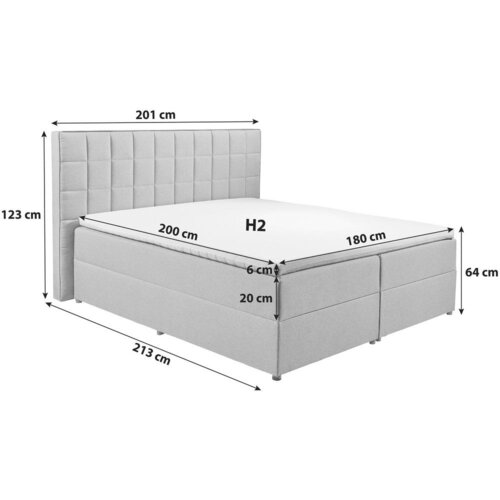 MID.YOU POSTELJA Z VZMETNICO 180 cm x 200 cm , tekstil, leseni material antracit Slike