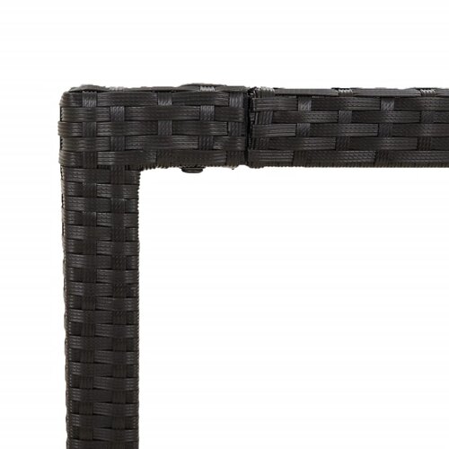  3-dijelni vrtni blagovaonski set s jastucima od poliratana crni Crna 90 cm table length Slike