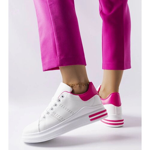 Gemre White sneakers with pink accent Davisson Cene