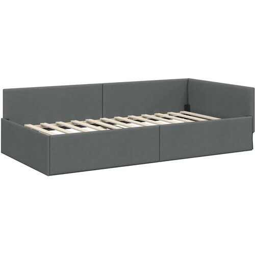 vidaXL Kutni okvir kreveta Tamno siva 100 x 203 cm tkanina Cijene