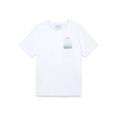 Casablanca Majice s kratkimi rokavi GRADIENT SQUARE PRINTED T-SHIRT WHITE Bela Cene