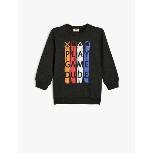 Koton Game Themed Raised Long Sleeve Sweatshirt