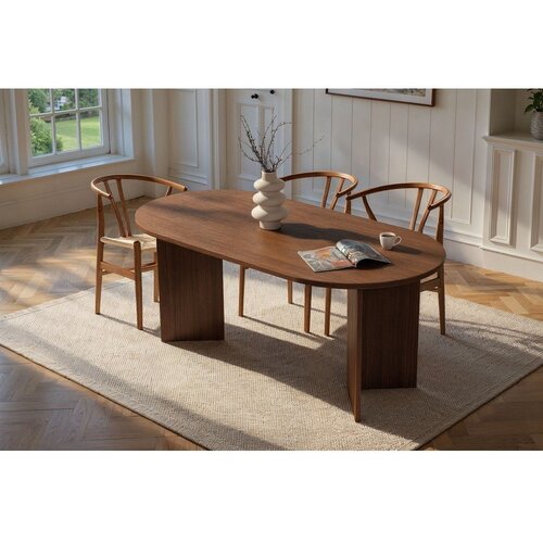 Hanah home Sablin - Walnut Walnut Dining Table Slike