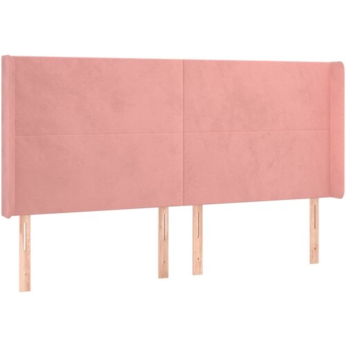 Maison Chic posteljno vzglavje - vzglavna omarica - nočna omarica z u&amp;scaron;esi roza 203x16x118/128 cm žamet, (21709506) Slike