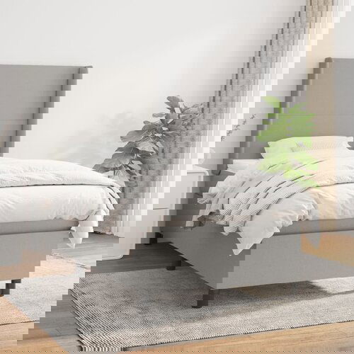 vidaXL Box spring postelja z vzmetnico svetlo siva 90x190 cm blago Cene
