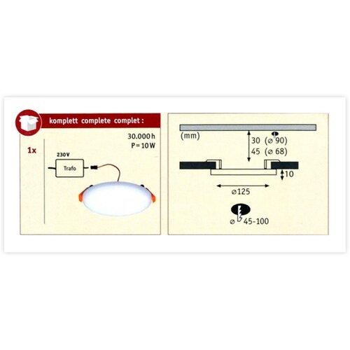 PAULMANN 92388 - LED/8,5W IP44 Kupatilsko ugradno plafonsko svetlo VARIFIT 230V Slike