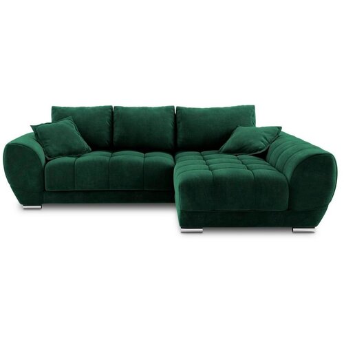 Windsor & Co Sofas zelena raztegljiva sedežna garnitura z žametnim oblazinjenjem Windsor & Co Zofe Nuage, desni kot Cene