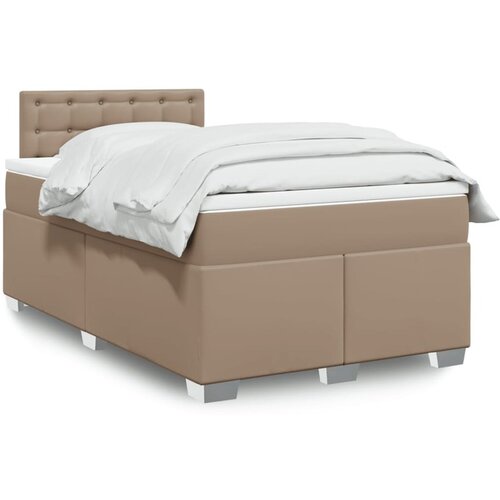 vidaXL Krevet s oprugama i madrac cappuccino 140x190cm od umjetne kože Cijene
