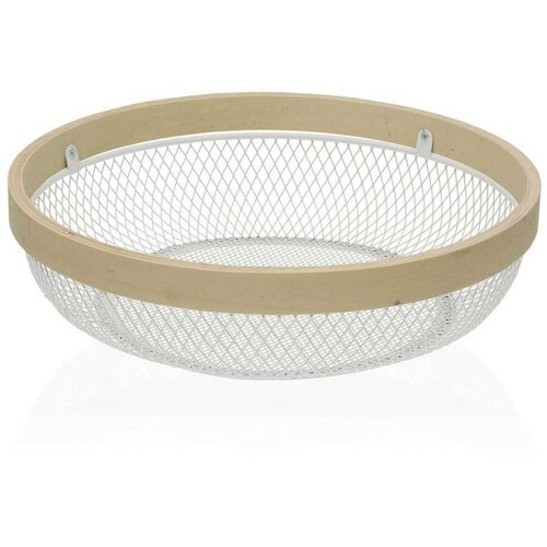 Posuda za Voće Versa Bijela Metal Drvo (25 x 7 x 25 cm) Cijene
