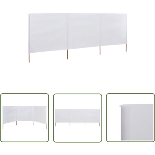  The Living Store 3-panelni vetrobran tkanina 400x120 cm bele barve - Vetrobran, (21742604) Cene