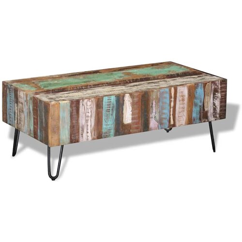  Stolić za kavu od masivnog obnovljenog drva 100 x 50 x 38 cm Slike
