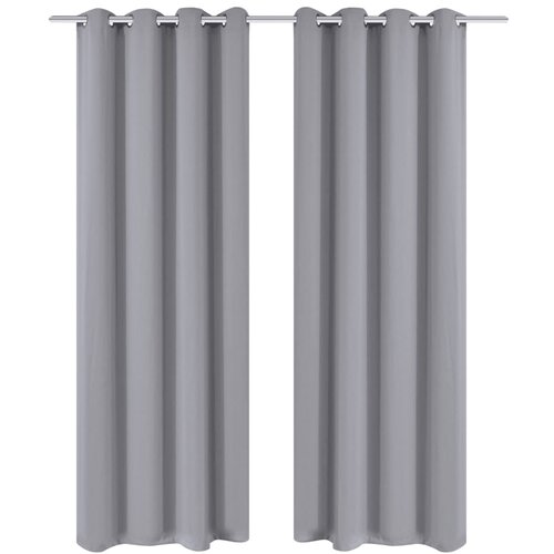 vidaXL Zatemnitvene zavese 2 kosa z obročki 135x175 cm sive barve, (21024724) Cene
