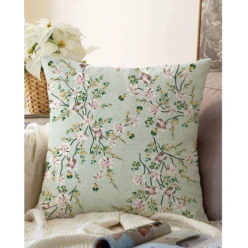 Minimalist Cushion Covers Zelena prevleka za vzglavnik iz mešanice bombaža Bloom, 55 x 55 cm Cene