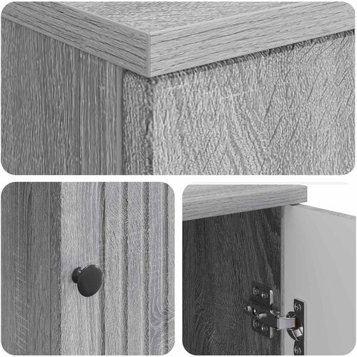  Miza s polico Siva Sonoma 142,5 x 50 x 75 cm Inženirski les, (5000283188) Slike