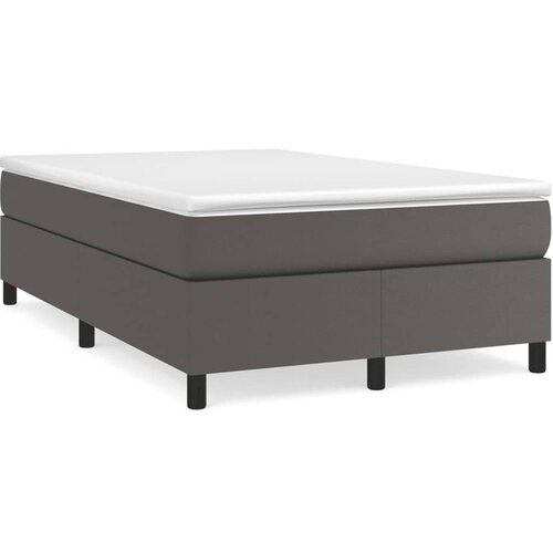 vidaXL Box spring postelja z vzmetnico siva 120x190 cm umetno usnje Cene