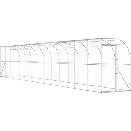  Kavez za piletinu uz zid Srebrna 600 x 150 x 215 cm Slike