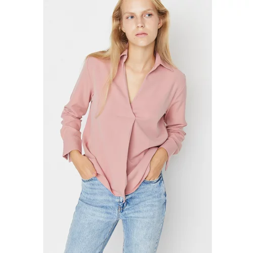 Trendyol Dried Rose Double Breasted Blouse