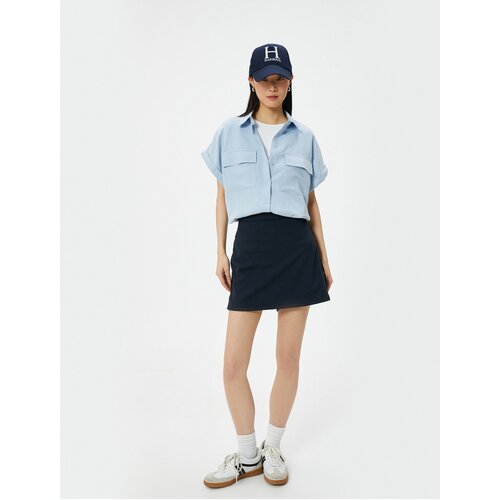 Short Sleeve Shirt Pocketed Buttoned Modal Blended Slike