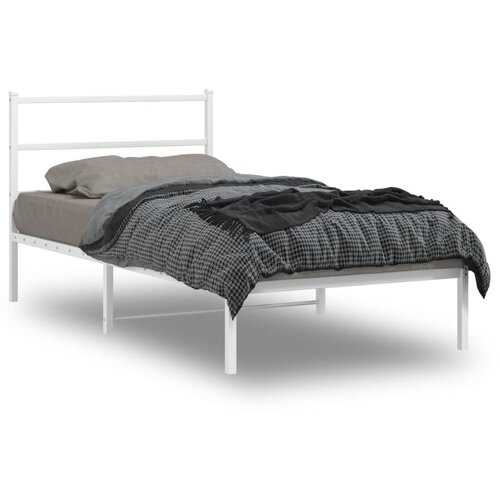 vidaXL Metalni okvir za krevet s uzglavljem bijeli 100x190 cm Cene