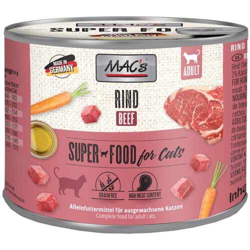MAC&amp;#039;s Ekonomično pakiranje MAC&amp;acute;s Cat hrana za mačke 12 x 200 g - Govedina Slike