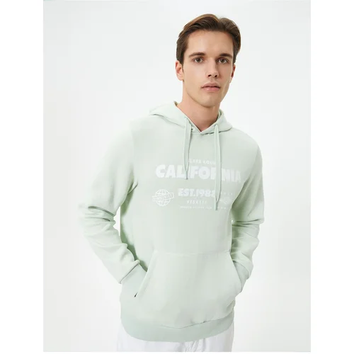 Koton Hooded Sweatshirt College Printed Kangaroo Pocket Detailed