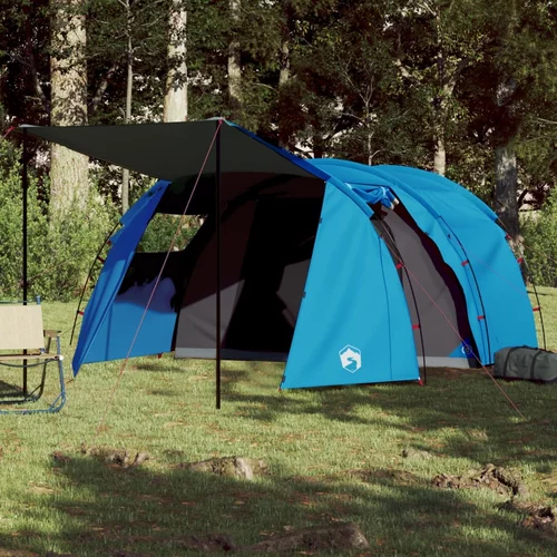 vidaXL Šator za kampiranje za 4 osobe plavi 420x260x153 cm taft 185T