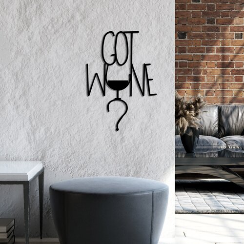 Opviq zidna dekoracija Got Wine, 54x38 cm, 1.5 mm, Crna Cene