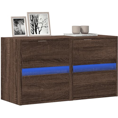 VidaXL Zidni TV ormarići LED 2 kom boja smeđeg hrasta 41x31x45 cm Slike
