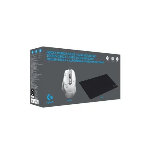 Logitech Set Gaming mi&amp;scaron; G502 X i Gaming podloga za mi&amp;scaron; G240/ Beli Slike