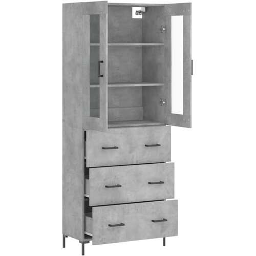  Visoka komoda siva betona 69,5x34x180 cm od konstruiranog drva Slike